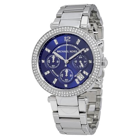 Michael Kors Parker Chronograph Navy Dial Ladies 